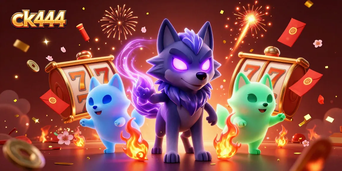 Engage in thrilling slots and jackpots action with ck444, featuring captivating 3D wolves and festive elements.