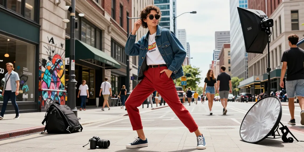 Book Fotografico per Modelli con un modello urbano in streetwear, che mostra la vita vibrante della città e elementi di fotografia professionale