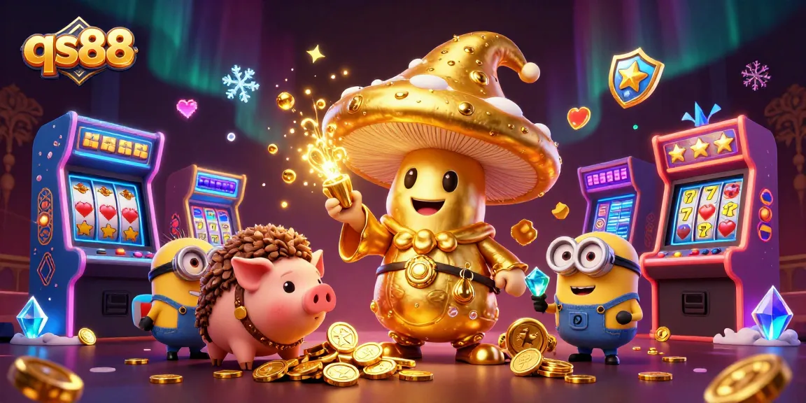 Engage in winning strategies at qs88 casino with a magical golden mushroom wizard and treasures