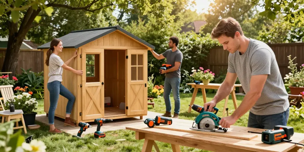 Offerte esclusive per il Black Friday Einhell con appassionati di fai-da-te che utilizzano strumenti per progetti di miglioramento domestico.