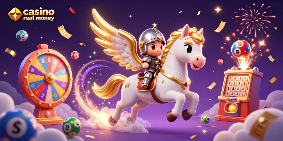 Experience the excitement of casino real money with a magical scene showcasing vibrant lottery elements and dynamic characters.